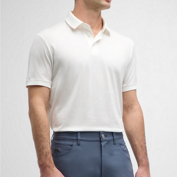 Emporio Armani Solid Jersey-Stretch Polo Shirt Short Sleeve White XL Fits Small - Picture 1 of 16